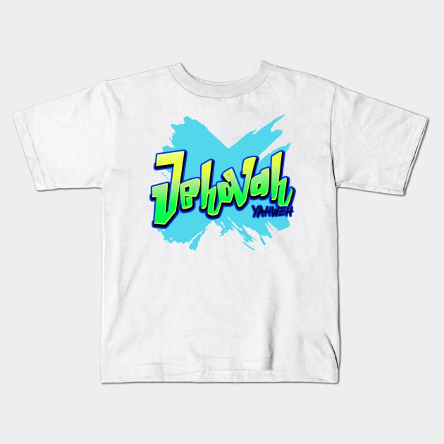 Jehovah-Yahweh Spray Paint Christian Kids T-Shirt by MyVictory